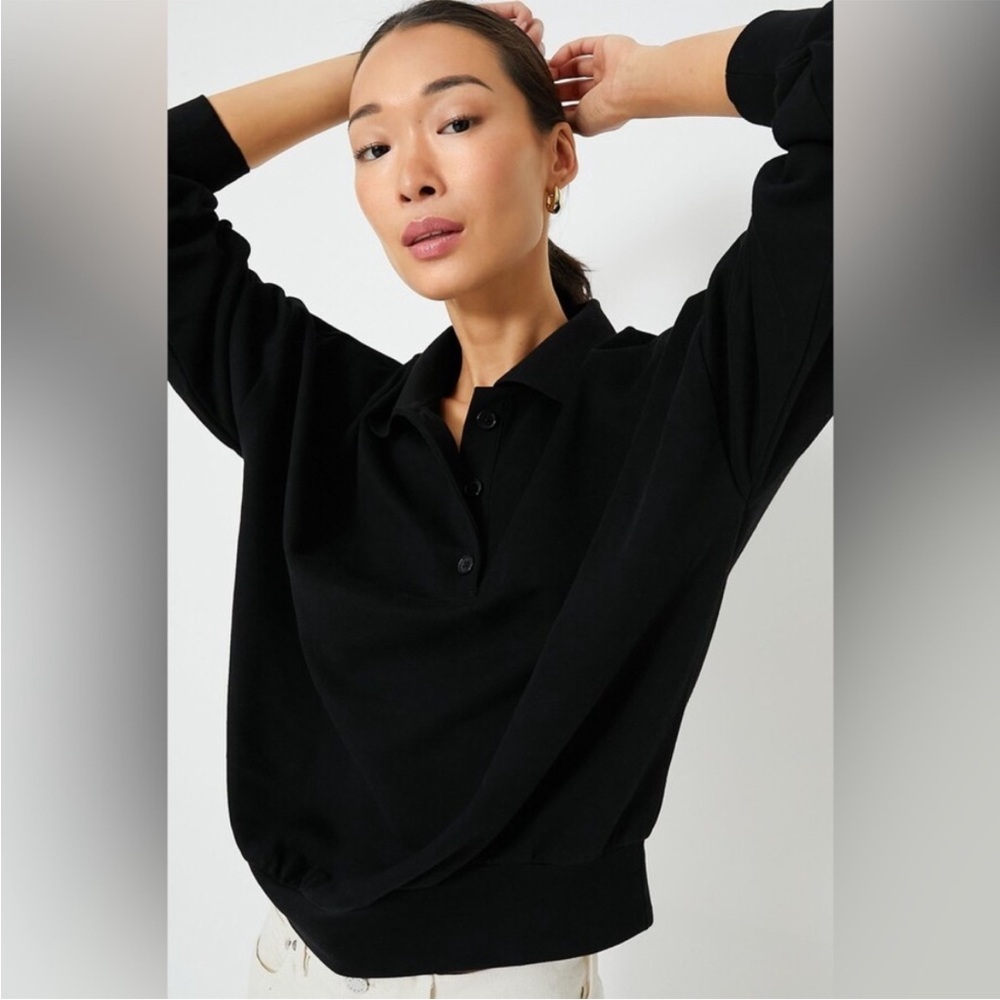 Tuckernuck Pomander Place Black Bode Polo Sweatshirt